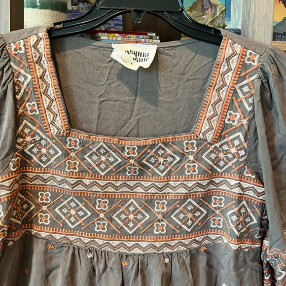 Savannah Jane 3/4 sleeve square neck top size small - Picture 2 of 8